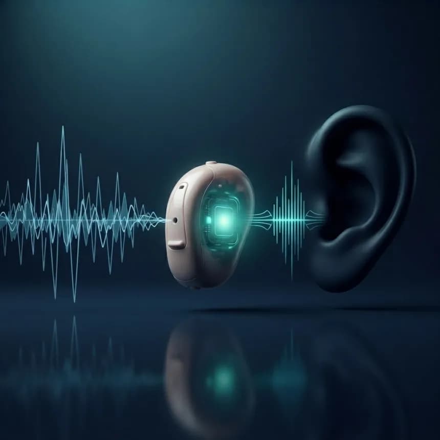 Three simple science steps showing how the Certus One microphone, smart chip filters, and sound delivery system work.